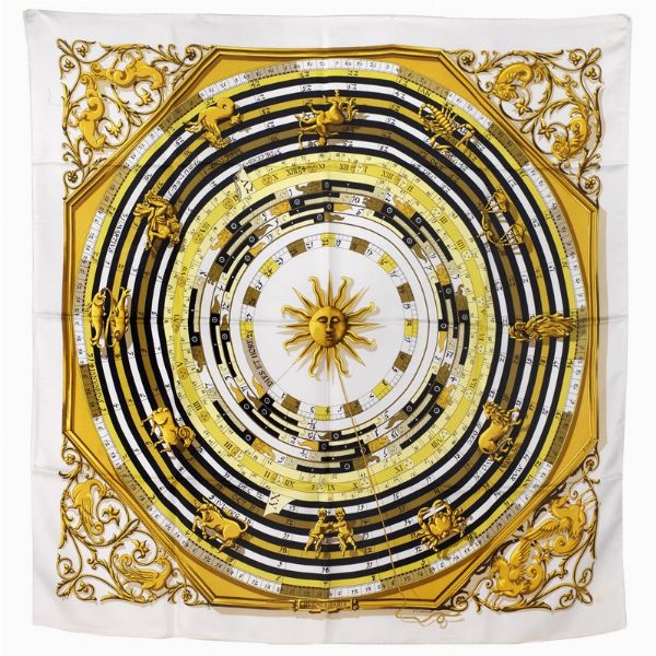 HERMES : HERMES FOULARD ASTROLOGIE DIES ET HORE  - Asta VINTAGE: BORSE E ACCESSORI DI HERMES, LOUIS VUITTON E ALTRE GRANDI MAISON - Associazione Nazionale - Case d'Asta italiane