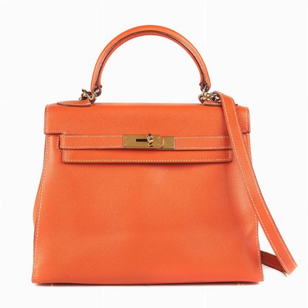 HERMES BORSA KELLY 28  - Asta VINTAGE: BORSE E ACCESSORI DI HERMES, LOUIS VUITTON E ALTRE GRANDI MAISON - Associazione Nazionale - Case d'Asta italiane