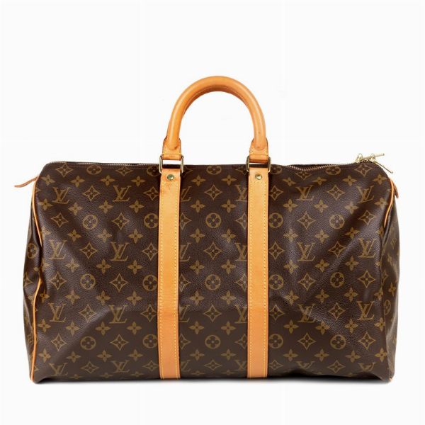 LOUIS VUITTON BORSA VIAGGIO KEEPALL BANDOULIERE 55  - Asta VINTAGE: BORSE E ACCESSORI DI HERMES, LOUIS VUITTON E ALTRE GRANDI MAISON - Associazione Nazionale - Case d'Asta italiane