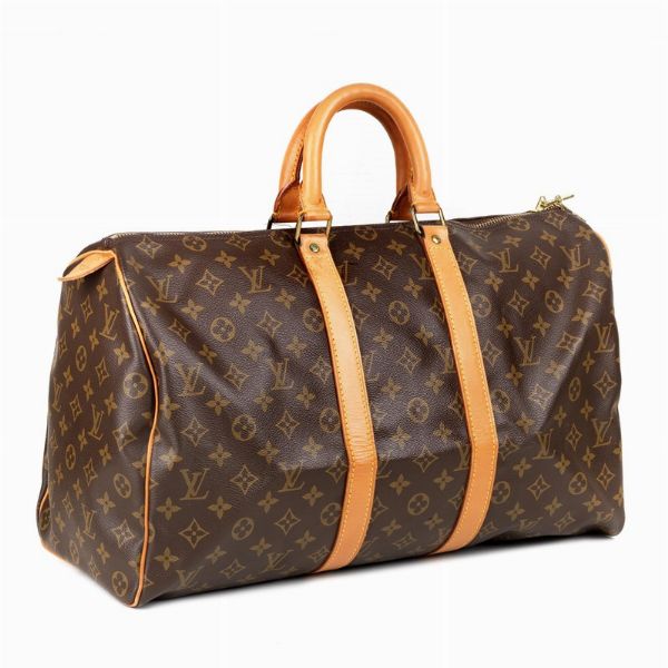 LOUIS VUITTON BORSA VIAGGIO KEEPALL BANDOULIERE 55  - Asta VINTAGE: BORSE E ACCESSORI DI HERMES, LOUIS VUITTON E ALTRE GRANDI MAISON - Associazione Nazionale - Case d'Asta italiane