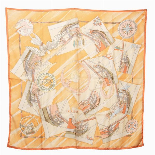 HERMES FOULARD FACE AU LARGE  - Asta VINTAGE: BORSE E ACCESSORI DI HERMES, LOUIS VUITTON E ALTRE GRANDI MAISON - Associazione Nazionale - Case d'Asta italiane