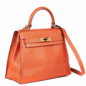 HERMES BORSA KELLY 28  - Asta VINTAGE: BORSE E ACCESSORI DI HERMES, LOUIS VUITTON E ALTRE GRANDI MAISON - Associazione Nazionale - Case d'Asta italiane