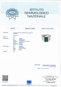 ANELLO CON SMERALDO COLOMBIANO E DIAMANTI  - Asta Gioielli - Associazione Nazionale - Case d'Asta italiane