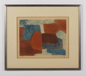 POLIAKOFF SERGE (1900 - 1969) : Composition Rouge et Bleu n. XXXVI.  - Asta Asta 431 | GRAFICA MODERNA, FOTOGRAFIA E MULTIPLI D'AUTORE Online - Associazione Nazionale - Case d'Asta italiane