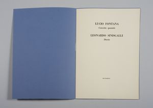 FONTANA LUCIO (1899 - 1968) : Concetto spaziale, Le Pagine.  - Asta Asta 431 | GRAFICA MODERNA, FOTOGRAFIA E MULTIPLI D'AUTORE Online - Associazione Nazionale - Case d'Asta italiane