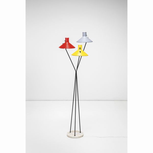 GINO SARFATTI : Lampada da terra mod. 1031B  - Asta Fine Design - Associazione Nazionale - Case d'Asta italiane