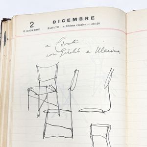 GIO PONTI : Agenda personale dell'anno 1950.  - Asta Fine Design - Associazione Nazionale - Case d'Asta italiane