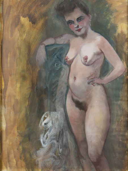 GEORGE GROSZ Berlino (Germania) 1893 - 1959 : Nudo in piedi  - Asta Dipinti e Sculture - Associazione Nazionale - Case d'Asta italiane