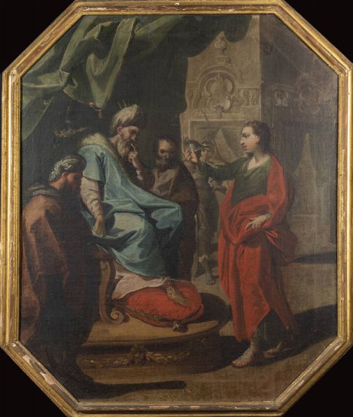 PITTORE ANONIMO DEL XVII SECOLO : Scena sacra XVIII secolo  - Asta Dipinti e Sculture - Associazione Nazionale - Case d'Asta italiane