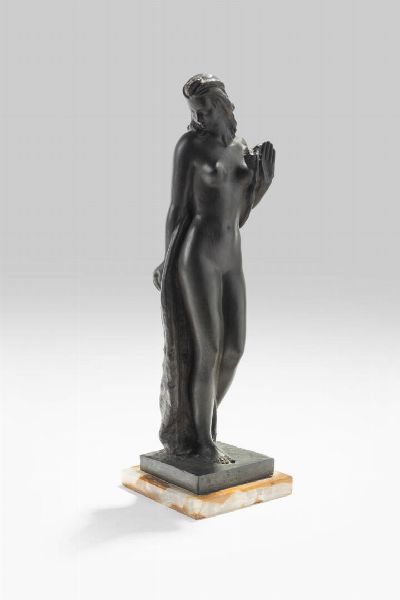 GIOVANNI RIVA Torino 1890 - 1973 : Nuda in piedi  - Asta Dipinti e Sculture - Associazione Nazionale - Case d'Asta italiane