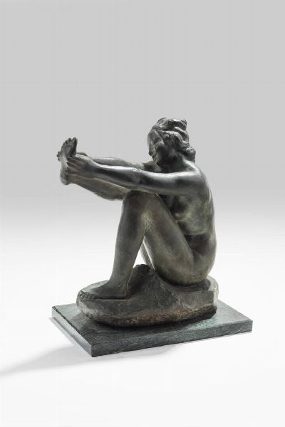 GIOVANNI RIVA Torino 1890 - 1973 : Nudo femminile  - Asta Dipinti e Sculture - Associazione Nazionale - Case d'Asta italiane