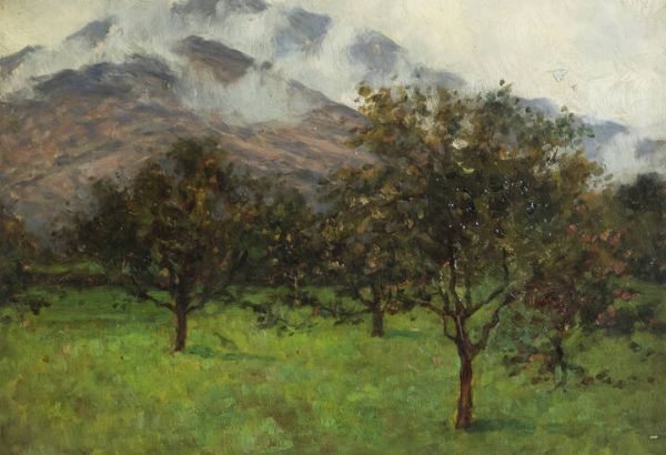 ENRICO REYCEND Torino 1855 - 1928 : Sotto il monte nel canavese  - Asta Dipinti e Sculture - Associazione Nazionale - Case d'Asta italiane