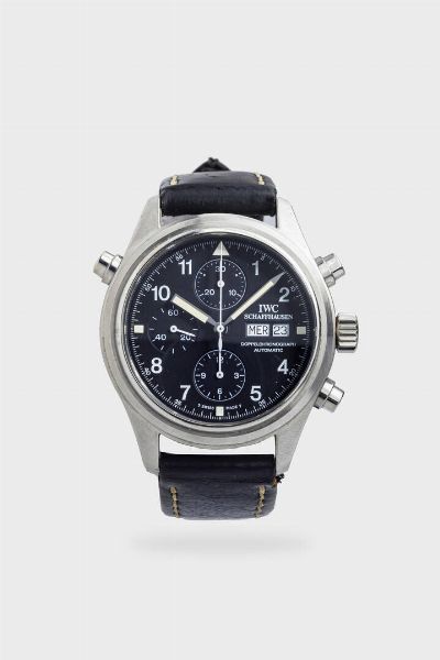 IWC : Mod. Flieger Pilot Doppelchronograph  ref.3713  anni 2000  - Asta Orologi - Associazione Nazionale - Case d'Asta italiane