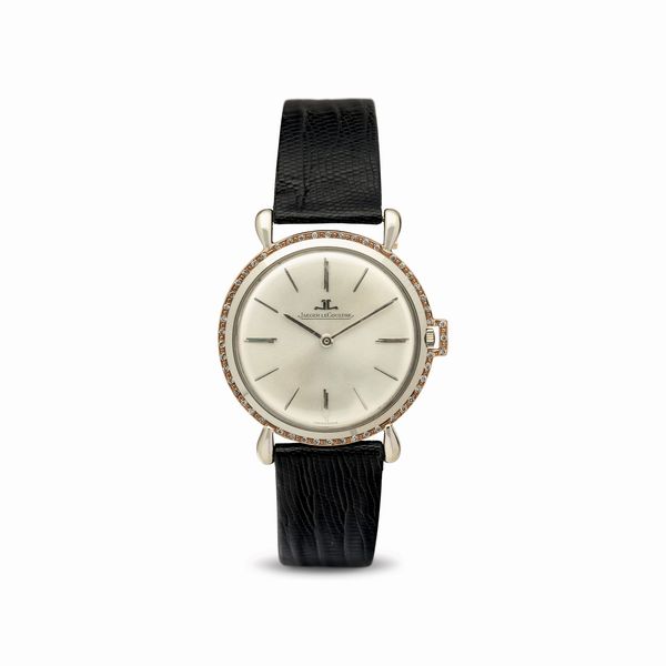 Jaeger-LeCoultre : Orologio da polso in oro bianco e rosa con piccoli brillanti , anse a goccia, quadrante argent con indici applicati extrapiatto  - Asta Orologi da Polso - Associazione Nazionale - Case d'Asta italiane