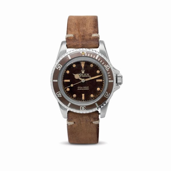 ROLEX : Raro Submariner ref 5512 Cornino in acciaio con ghiera girevole e quadrante gilt virati al marrone  - Asta Orologi da Polso - Associazione Nazionale - Case d'Asta italiane