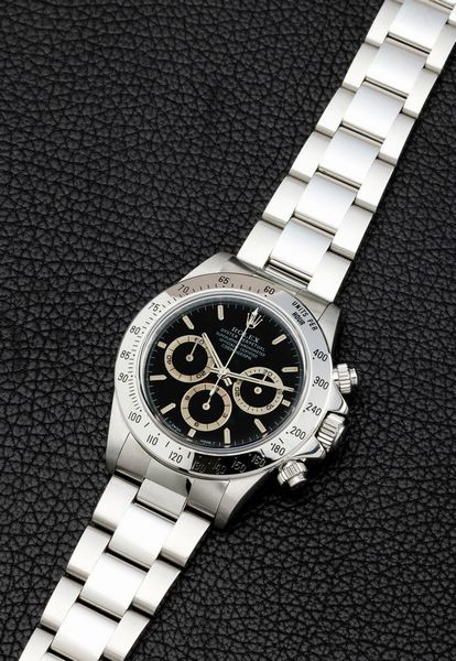 ROLEX : Daytona El Primero ref 16520 cronografo automatico, cassa in acciaio con quadrante nero, tre contatori e lunetta tachimetrica, accompagnato da scatola e garanzia  - Asta Orologi da Polso - Associazione Nazionale - Case d'Asta italiane