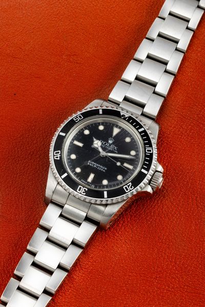 ROLEX : Iconico Submariner ref 5513 in acciaio inossidabile transizionale con vetro plastica e quadrante nero lucido Bicchierini, movimento automatico e bracciale Oyster  - Asta Orologi da Polso - Associazione Nazionale - Case d'Asta italiane