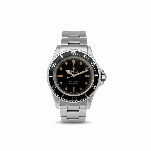 ROLEX : Submariner 5513 in acciaio con quadrante nero pallettoni Meter First, movimento automatico, ghiera girevole e bracciale Oyster  - Asta Orologi da Polso - Associazione Nazionale - Case d'Asta italiane