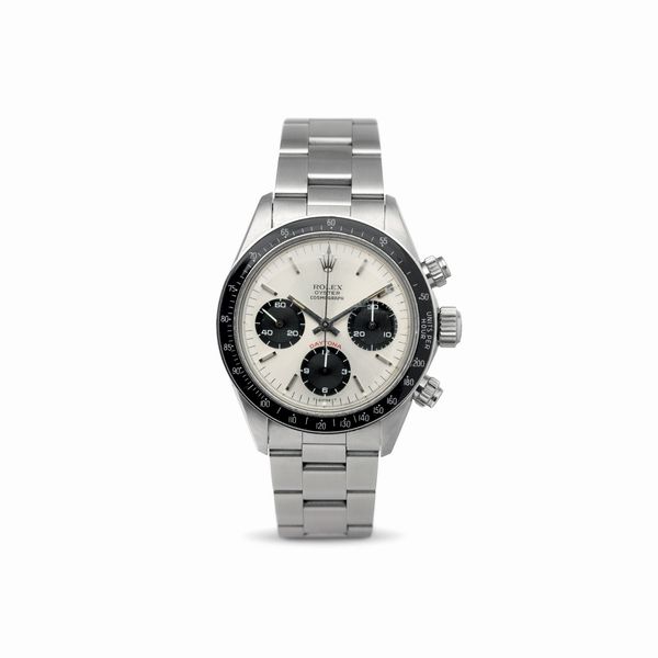 ROLEX : Raro Cosmograph Daytona ref 6263 in acciaio tasti a vite, carica manuale, ghiera tachimetrica in bachelite, quadrante argent, contatori neri e bracciale Oyster  - Asta Orologi da Polso - Associazione Nazionale - Case d'Asta italiane