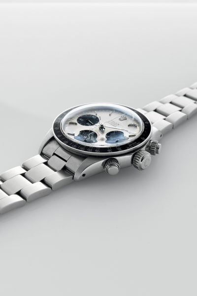 ROLEX : Raro Cosmograph Daytona ref 6263 in acciaio tasti a vite, carica manuale, ghiera tachimetrica in bachelite, quadrante argent, contatori neri e bracciale Oyster  - Asta Orologi da Polso - Associazione Nazionale - Case d'Asta italiane