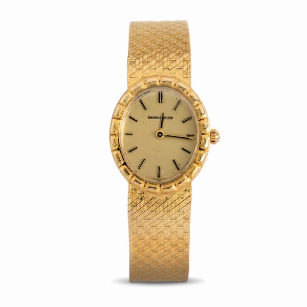 Jaeger-LeCoultre : Elegante orologio da polso Lady in oro giallo 18k di forma ovale con quadrante champagne, carica manuale  - Asta Orologi da Polso - Associazione Nazionale - Case d'Asta italiane