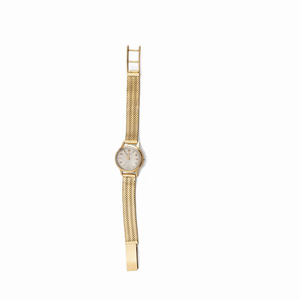 VETTA : Elegante e raffinato orologio da donna in oro giallo 18k con quadrante argent inidci applicati, carica manuale  - Asta Orologi da Polso - Associazione Nazionale - Case d'Asta italiane