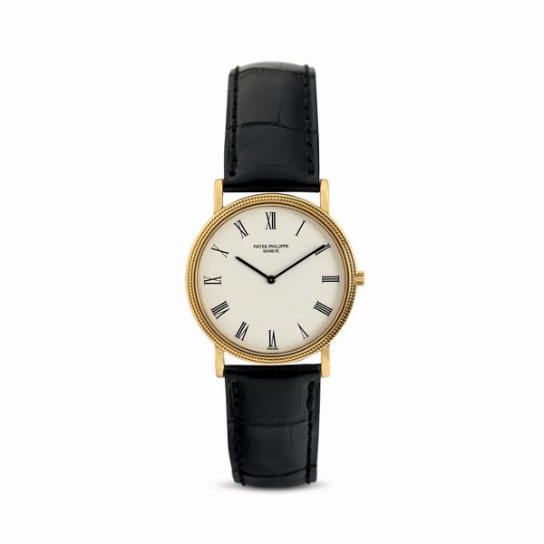 PATEK PHILIPPE : Elegante Calatrava Clos de Paris in oro giallo 18k, quadrante bianco con numeri Romani e carica manuale  - Asta Orologi da Polso - Associazione Nazionale - Case d'Asta italiane