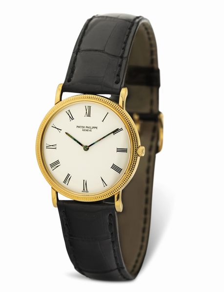 PATEK PHILIPPE : Elegante Calatrava Clos de Paris in oro giallo 18k, quadrante bianco con numeri Romani e carica manuale  - Asta Orologi da Polso - Associazione Nazionale - Case d'Asta italiane