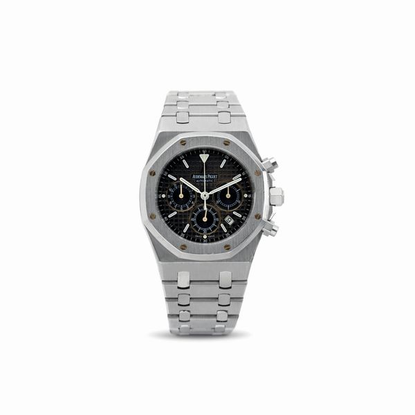 AUDEMARS PIGUET : Affascinante e sportivo Royal Oak Chrono 25860ST in acciaio con quadrante Blu virato antracite tre contatori e datario ad ore 5  - Asta Orologi da Polso - Associazione Nazionale - Case d'Asta italiane