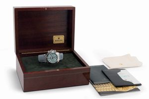 ROLEX : Attraente ed unico Cosmograph Daytona ref 116519 con quadrante in madreperla azzurra, cassa in oro bianco 18k corredato da scatola e garanzia  - Asta Orologi da Polso - Associazione Nazionale - Case d'Asta italiane