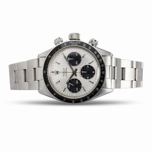 ROLEX : Raro Cosmograph Daytona ref 6263 in acciaio tasti a vite, carica manuale, ghiera tachimetrica in bachelite, quadrante argent, contatori neri e bracciale Oyster  - Asta Orologi da Polso - Associazione Nazionale - Case d'Asta italiane