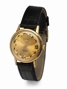 LONGINES : Raffinato orologio da polso automatico Constellation in oro rosa 18kt, quadrante rosa con datario, fondello a vite  - Asta Orologi da Polso - Associazione Nazionale - Case d'Asta italiane