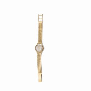 VETTA - Elegante e raffinato orologio da donna in oro giallo 18k con quadrante argent inidci applicati, carica manuale