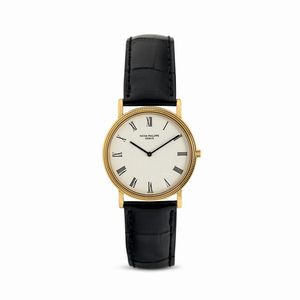 PATEK PHILIPPE - Elegante Calatrava Clos de Paris in oro giallo 18k, quadrante bianco con numeri Romani e carica manuale