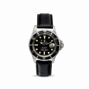 ROLEX - Submariner ref 1680 personalizzato per Tiffany, quadrante nero opaco con pallettoni al trizio, ghiera girevole nera metallica accompagnato da perizia