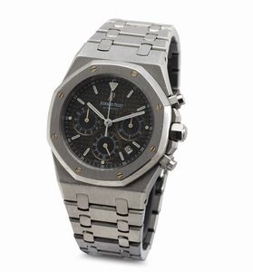 AUDEMARS PIGUET : Affascinante e sportivo Royal Oak Chrono 25860ST in acciaio con quadrante Blu virato antracite tre contatori e datario ad ore 5  - Asta Orologi da Polso - Associazione Nazionale - Case d'Asta italiane