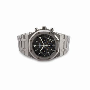 AUDEMARS PIGUET : Affascinante e sportivo Royal Oak Chrono 25860ST in acciaio con quadrante Blu virato antracite tre contatori e datario ad ore 5  - Asta Orologi da Polso - Associazione Nazionale - Case d'Asta italiane