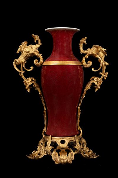 GRANDE VASO IN PORCELLANA ''LANGYAO'' CON MONTATURA IN BRONZO DORATO  - Asta Arte Orientale  - Associazione Nazionale - Case d'Asta italiane