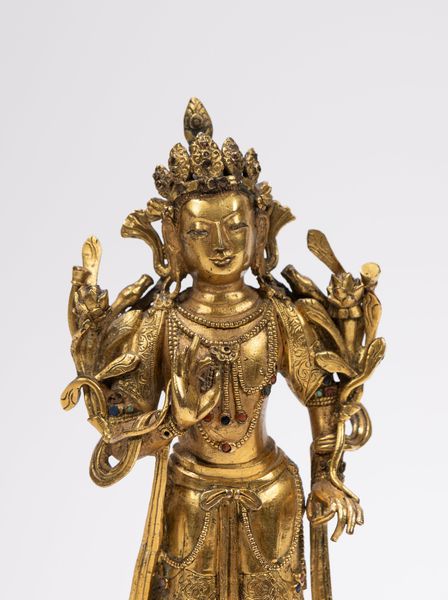 RARO BODHISATTVA IN BRONZO DORATO  - Asta Arte Orientale  - Associazione Nazionale - Case d'Asta italiane