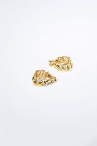CARTIER - Peso gr 25 3 Coppia di orecchini in oro giallo  firmati Cartier  modello Bergame  a forma di cerchio ovalizzato  [..]