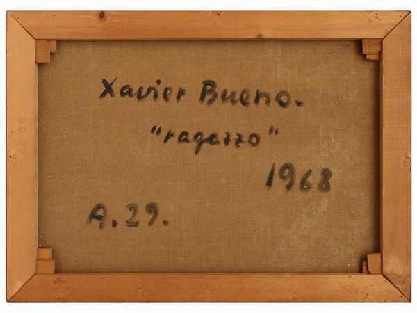 Xavier Bueno : Ragazzo 1968  - Asta 	 Una casa fiorentina. Tra tradizione e modernit Arte moderna e contemporanea Raccolta di dipinti moderni e Design - II  - Associazione Nazionale - Case d'Asta italiane