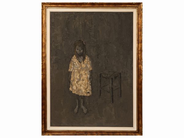 Xavier Bueno : Bambina 1965  - Asta 	 Una casa fiorentina. Tra tradizione e modernit Arte moderna e contemporanea Raccolta di dipinti moderni e Design - II  - Associazione Nazionale - Case d'Asta italiane