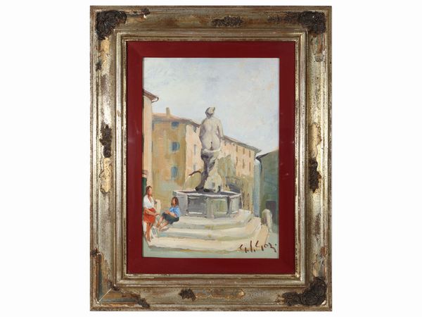 Gino Paolo Gori : Fontana dei Fanti Vittorio Veneto  - Asta 	 Una casa fiorentina. Tra tradizione e modernit Arte moderna e contemporanea Raccolta di dipinti moderni e Design - II  - Associazione Nazionale - Case d'Asta italiane