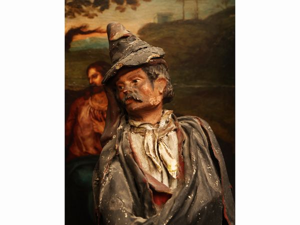 Tre personaggi da presepe in cartapesta dipinta  - Asta Una casa fiorentina. Tra tradizione e modernit Le collezioni, i dipinti, gli arredi - III  - Associazione Nazionale - Case d'Asta italiane