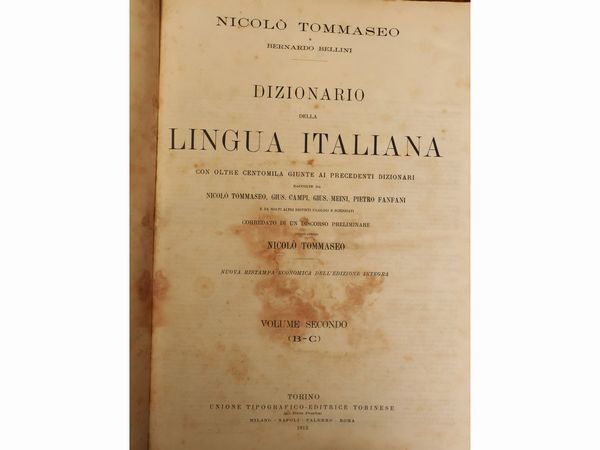 Dizionario della Lingua Italiana  - Asta Una casa fiorentina. Tra tradizione e modernit Le collezioni, i dipinti, gli arredi - III  - Associazione Nazionale - Case d'Asta italiane