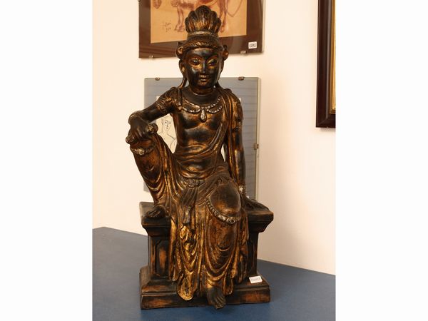 Figura in ceramica a imitazione del bronzo, Zaccagnini  - Asta Una casa fiorentina. Tra tradizione e modernit Le collezioni, i dipinti, gli arredi - III  - Associazione Nazionale - Case d'Asta italiane