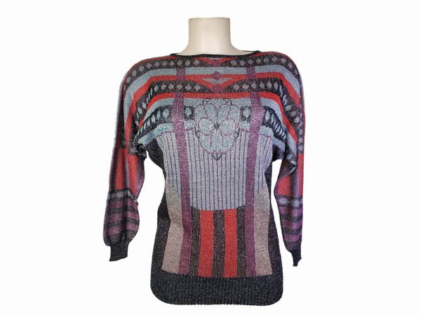 Gianni Versace, Maglia in lam multicolore  - Asta Vintagemania - Associazione Nazionale - Case d'Asta italiane