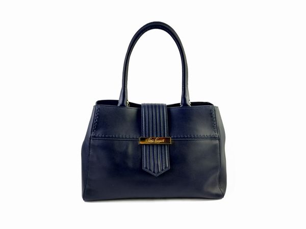 Luisa Spagnoli, Borsa a mano in pelle blu  - Asta Vintagemania - Associazione Nazionale - Case d'Asta italiane