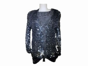 Enrico Coveri, Cardigan in paillettes e una blusa  - Asta Vintagemania - Associazione Nazionale - Case d'Asta italiane