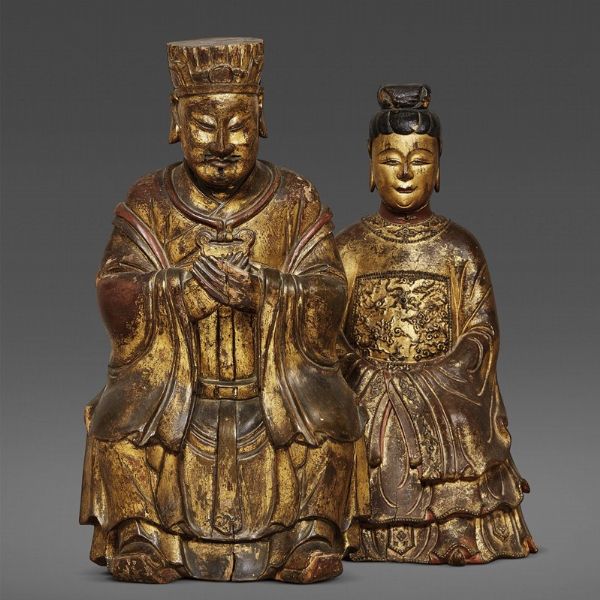 DUE SCULTURE, CINA, DINASTIA QING, SEC. XIX  - Asta Arte Orientale - Associazione Nazionale - Case d'Asta italiane